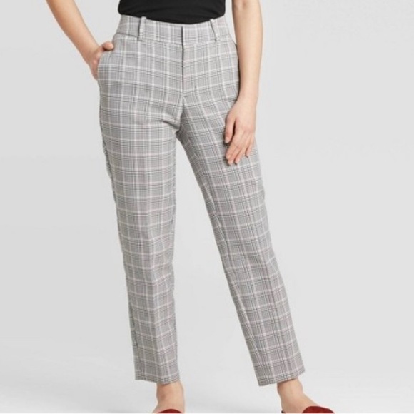 Plaid Slim Leg Stretch Ankle Dress Pants - Picture 6 of 6